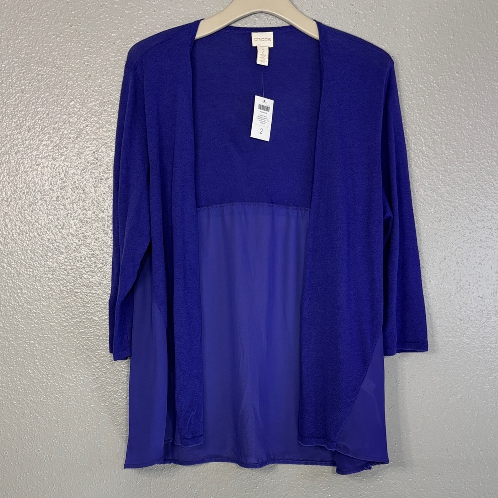 Chico's Royal Blue Open Front Cardigan